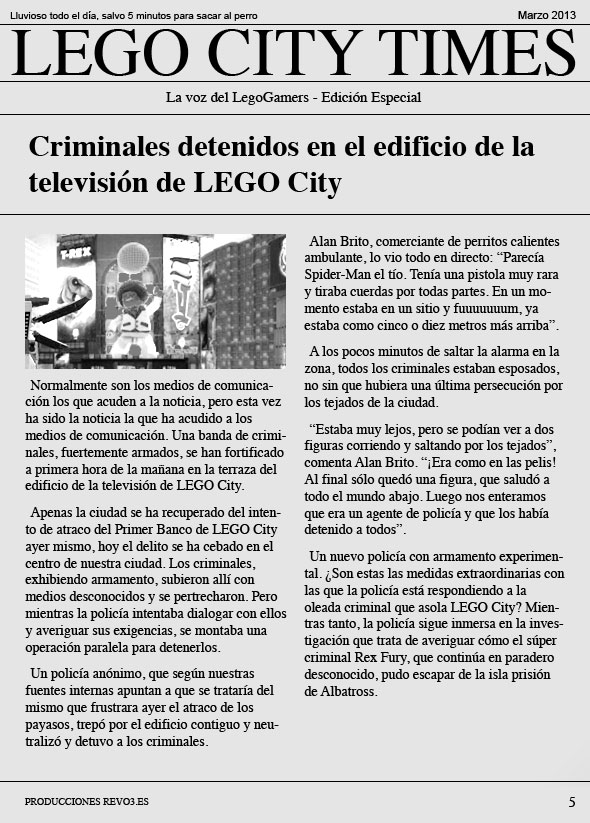 LCT: Criminales detenidos en el edificio de la televisión de LEGO City