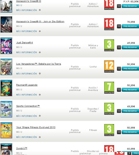 juegos lanzamiento ubi wii u