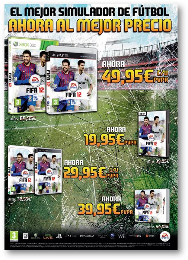 FIFA 12 rebaja su precio en Wii y Nintendo 3DS